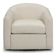 Pemberly Row Contemporary Accent Cream Basketweave Swivel Chair