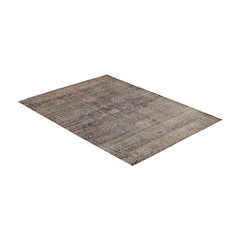Pemberly Row Contemporary Accent 5' x 7' Polyester Area Rug in Multi-Color