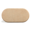 Pemberly Row Contemporary Faux Travertine Concrete Rounded Coffee Table