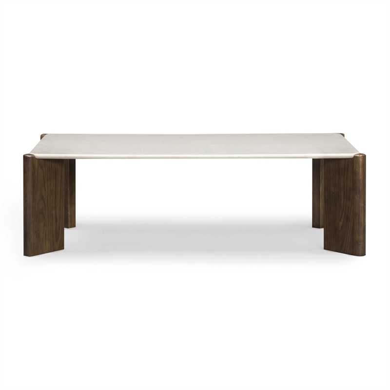 Pemberley Row Quartz Beige Coffee Table Rectangular Scratch-Resistant 52