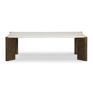 Pemberley Row Quartz Beige Coffee Table Rectangular Scratch-Resistant 52&quot Unassembled