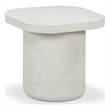 Pemberly Row Contemporary Accent Concrete Side Table in Ivory
