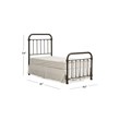 Pemberly Row Modern Twin Metal Spindle Panel Bed in Dark Bronze