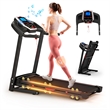 Pemberly Row 3.5HP Folding Treadmill w/ Incline & APP Control for Home in Black
