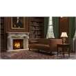 Pemberly Row Fabric Polyester 3-Seater Chesterfield Sofa in Brown