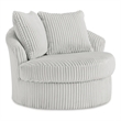 Pemberly Row Contemporary Polyester Upholstered Alloy Swivel Chair