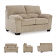 Pemberly Row Contemporary Polyester Upholstered Sand Loveseat