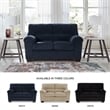 Pemberly Row Contemporary Polyester Upholstered Navy Loveseat