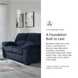 Pemberly Row Contemporary Polyester Upholstered Navy Loveseat