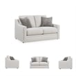 Pemberly Row Contemporary Polyester Upholstered Beige Loveseat