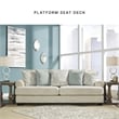 Pemberly Row Contemporary Polyester Upholstered Beige Finish Sofa