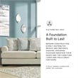 Pemberly Row Contemporary Polyester Upholstered Beige Finish Sofa