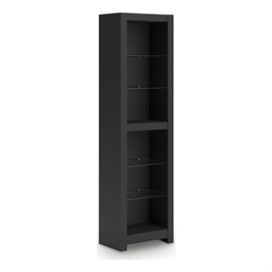 Pemberly Row Contemporary Engineered Wood Pier in Black Finish