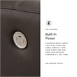 Pemberly Row Contemporary Leather Brown Power Reclining Loveseat with Console