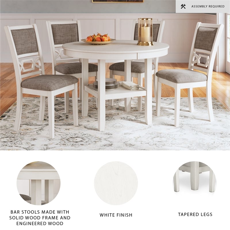 Pemberly Row Contemporary Wood Antique Dining Table & 4 Chairs