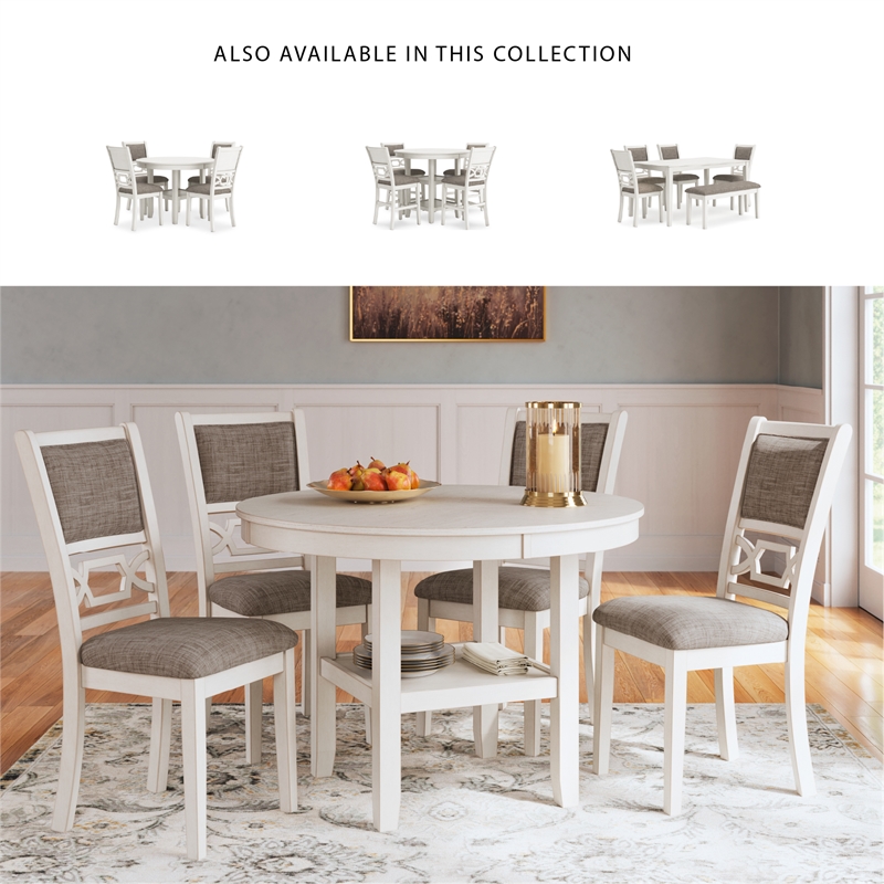 Pemberly Row Contemporary Wood Antique Dining Table & 4 Chairs