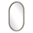 Pemberly Row Contemporary Pill-Shaped Versatile Wall Mirror in Gray