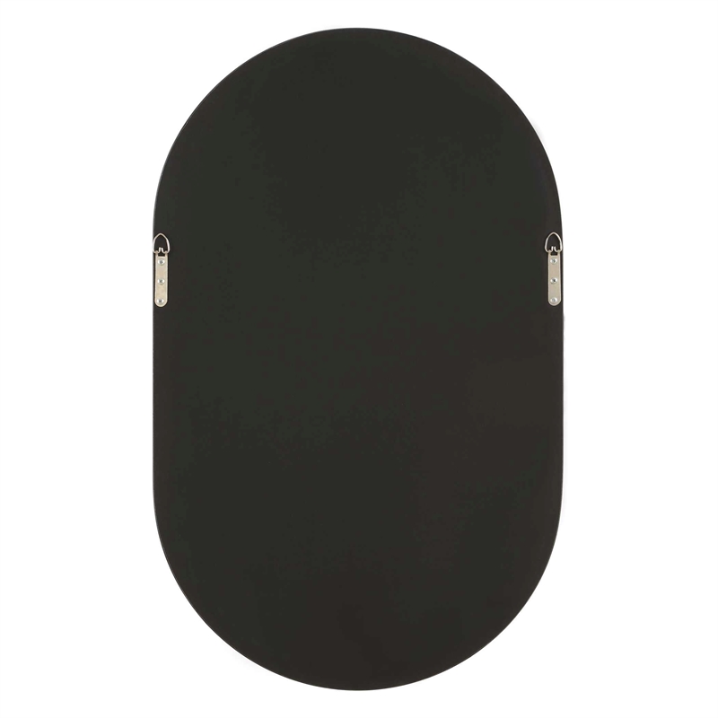 Pemberly Row Contemporary Pill-Shaped Versatile Wall Mirror in Gray