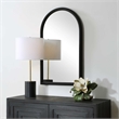 Pemberly Row Contemporary Elegant Arched Top Mirror in Black Frame