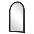 Pemberly Row Contemporary Elegant Arched Top Mirror in Black Frame