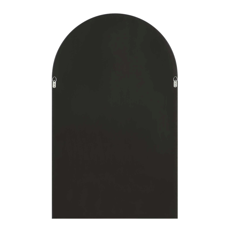 Pemberly Row Contemporary Elegant Arched Top Mirror in Black Frame