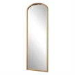 Pemberly Row Farmhouse Arched Top Wall Mirror in Antique Gold Frame