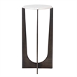 Pemberly Row Contemporary Marble Accent Table in Bronze/White