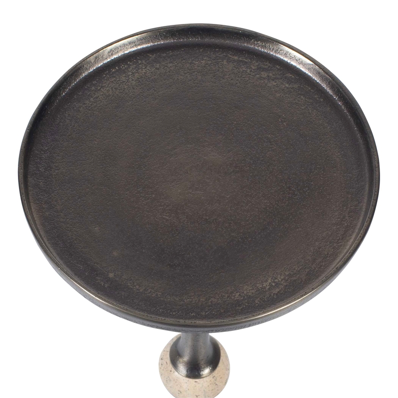 Pemberly Row Aluminum and Iron Accent Table in Dark Bronze Finish