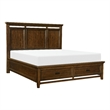 Pemberly Row Queen Platform Bed with Drawers in Brown Cherry