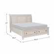 Pemberly Row Traditional Eastern King bed in Antique White Finish