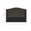 Pemberly Row Pine Wood California King Headboard in Charcoal