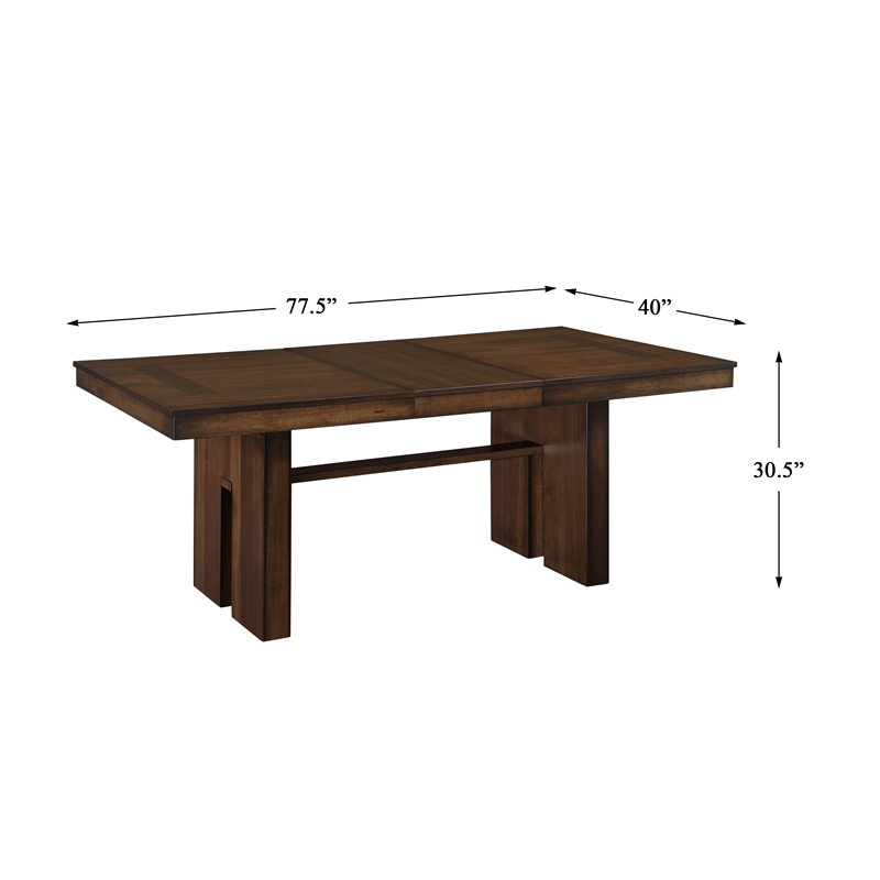 Pemberly Row 5-Piece Contemporary Wood and MDF Board Dining Set in Walnut