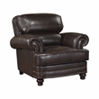 Pemberly Row Breathable Faux Leather Upholstered Chair in Brown