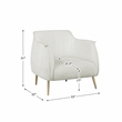 Pemberly Row Boucle Upholstered Accent Chair with metal legs in White color