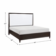 Pemberly Row Wood Queen Bed in 2-Tone with Gold Trim (White & Cherry)