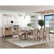 Pemberly Row 5-Piece Wood and Fabric Dining Set in Light Oak/ Beige