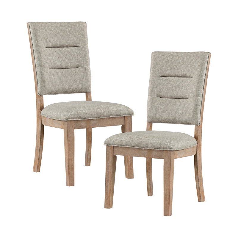 Pemberly Row 5-Piece Wood and Fabric Dining Set in Light Oak/ Beige