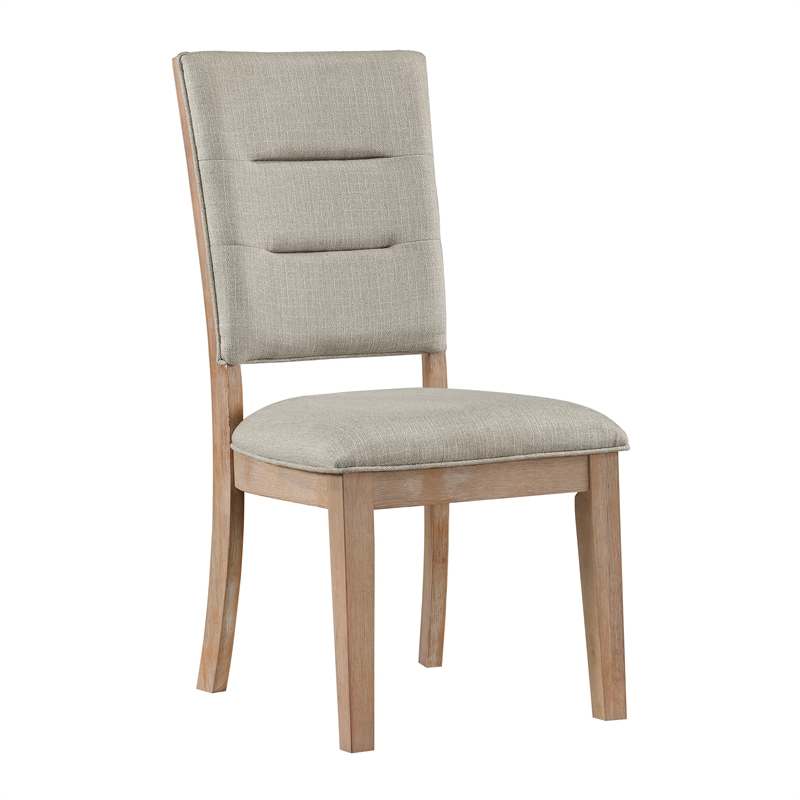 Pemberly Row 5-Piece Wood and Fabric Dining Set in Light Oak/ Beige