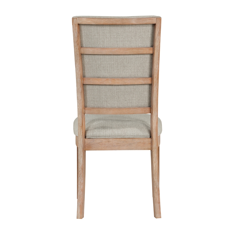Pemberly Row 5-Piece Wood and Fabric Dining Set in Light Oak/ Beige