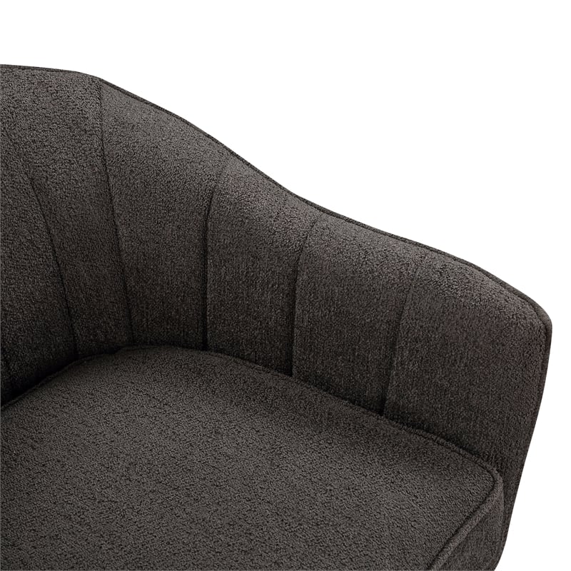 Pemberly Row Mid-Century Fabric Upholstered Accent Chair in Charcoal