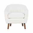 Pemberly Row Mid-Century Fabric Upholstered Accent Chair in White
