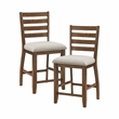 Pemberly Row 5-Piece Wood and Fabric Counter Height Dining Set in Cherry