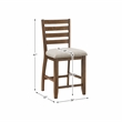 Pemberly Row 5-Piece Wood and Fabric Counter Height Dining Set in Cherry