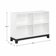 Pemberly Row 4-Shelves Wood Bookcase in 2-tone finish (White and gray)