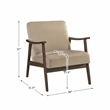 Pemberly Row Mid-Century Wood and Velvet Accent Chair in Light Brown