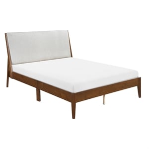Pemberly Row Chenille Eastern King Platform Bed in Light gray