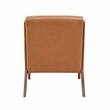 Pemberly Row Mid-Century Faux leather Accent Chair in Matt brown