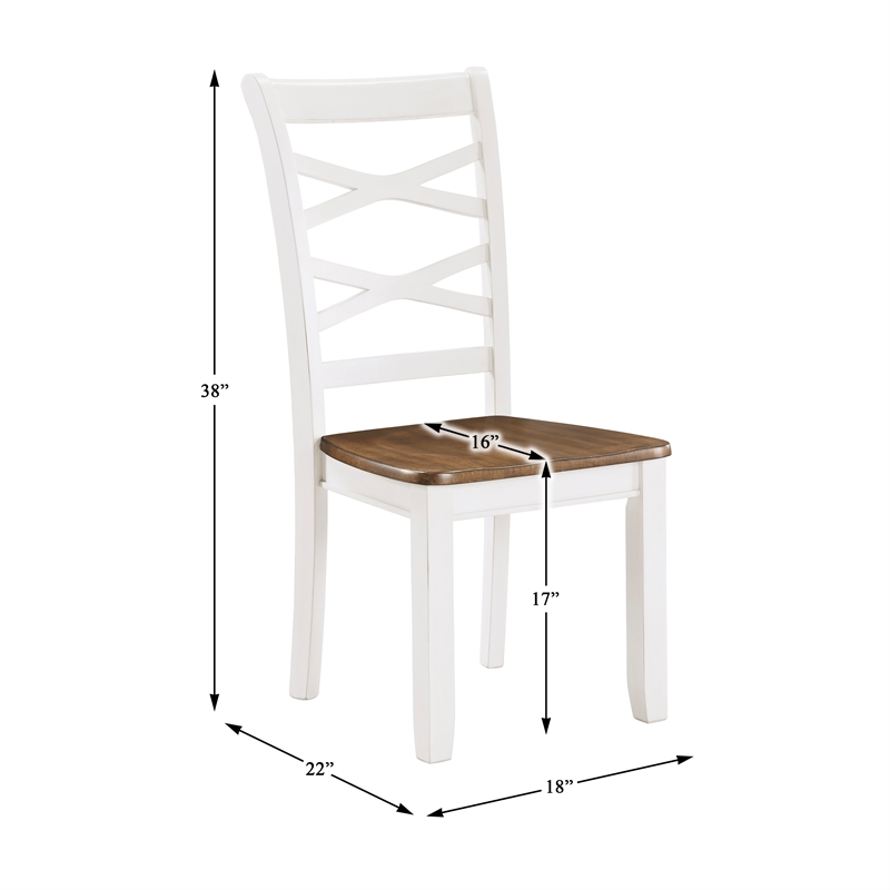 Pemberly Row Wood Dining Room Table and Chairs (Set of 7) in Cherry and White