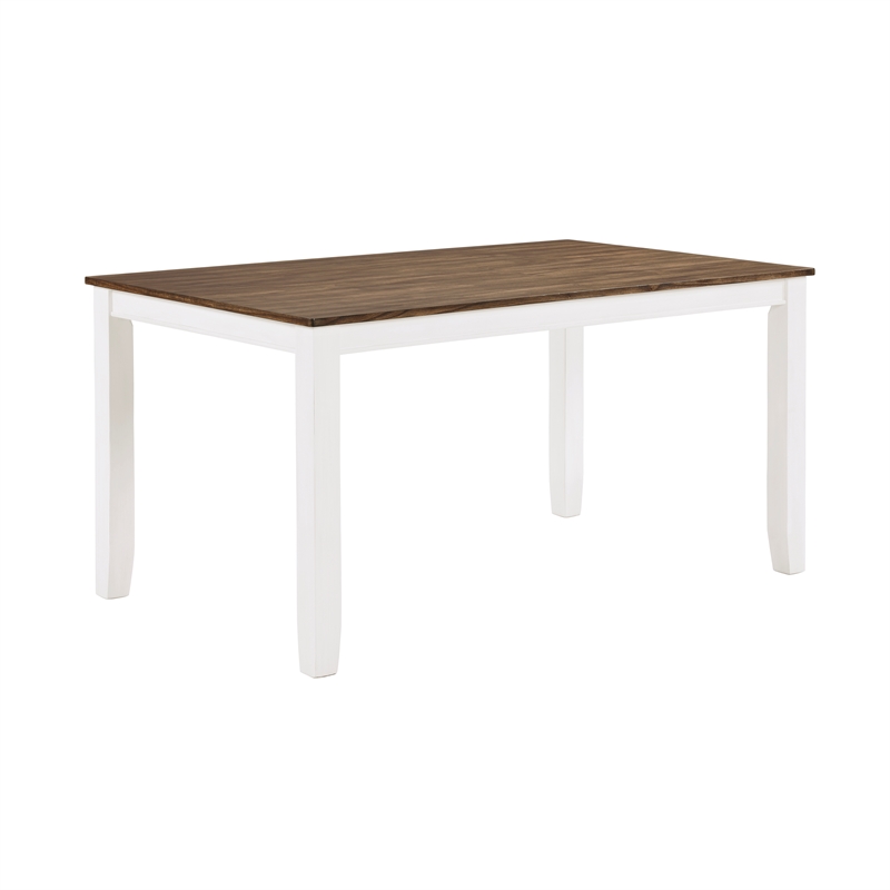 Pemberly Row Wood Dining Room Table and Chairs (Set of 7) in Cherry and White