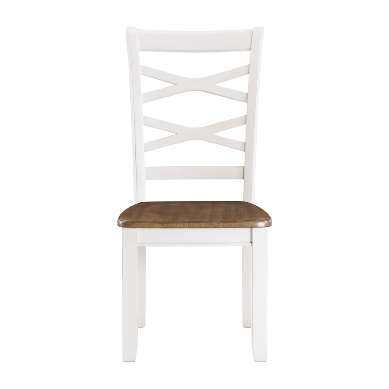 Pemberly Row Wood Dining Room Table and Chairs (Set of 7) in Cherry and White